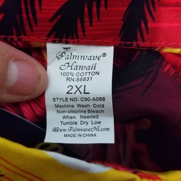 Palmwave Men`s Hawaiian Short Sleeved Button Down Shirt Cruise Wear New Size 2XL - Picture 2 of 7